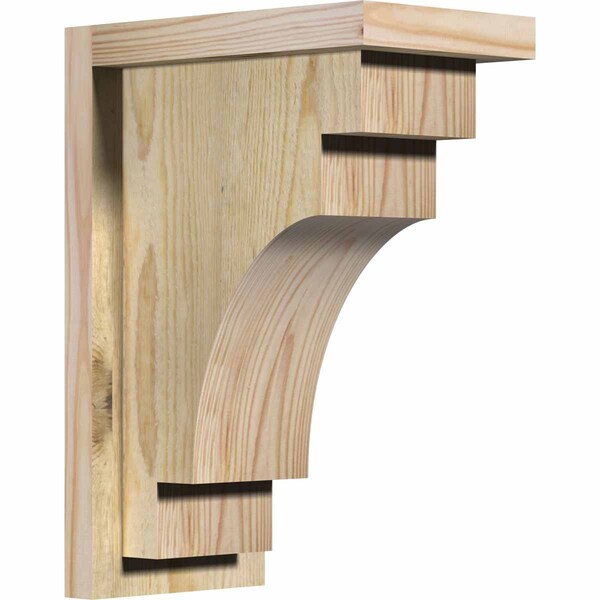 Ekena Millwork Mediterranean Rough Sawn Corbel w/Backplate, Douglas Fir, 6"W x 10"D x 14"H COR06X10X14MED01RDF - main